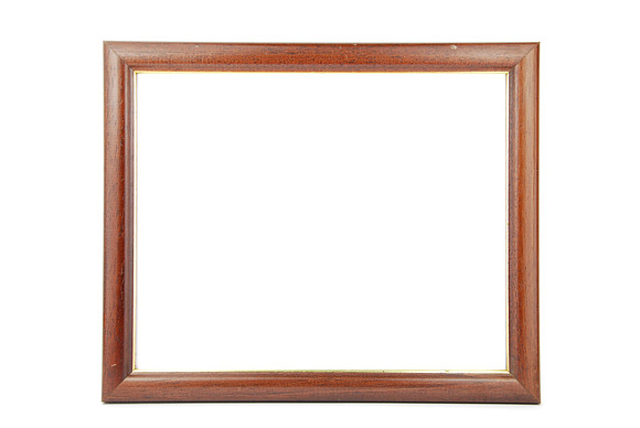 Wooden photo-frame on white
