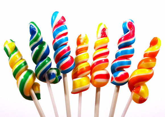 Sticks Of Twisted Multicoloured Candy